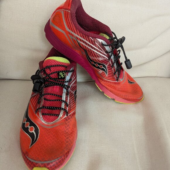 Saucony Type A9 Womens 9 Road Racing Citron Orange Red‎ Running Shoes S19028-1 - Picture 1 of 6